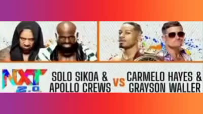 SOLO SIKOA & APOLLO CREWS VS CARMELLO HAYES & GRAYSON WALLER - NXT 7 DE JUNIO DE 2022
